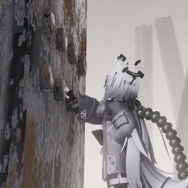 崖面を登るロボットを描いた 3DCG 作品